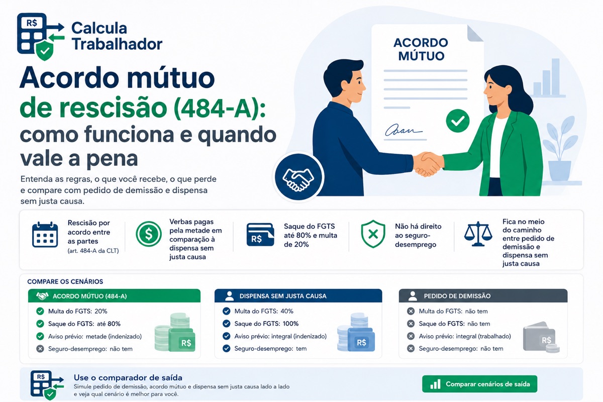 Acordo mútuo de rescisão (484-A): como funciona e quando vale a pena