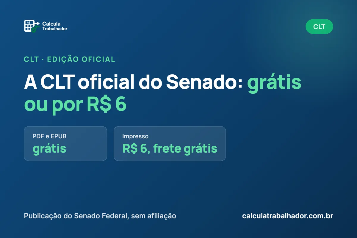 A CLT oficial do Senado: baixe de graça ou compre por R$ 6