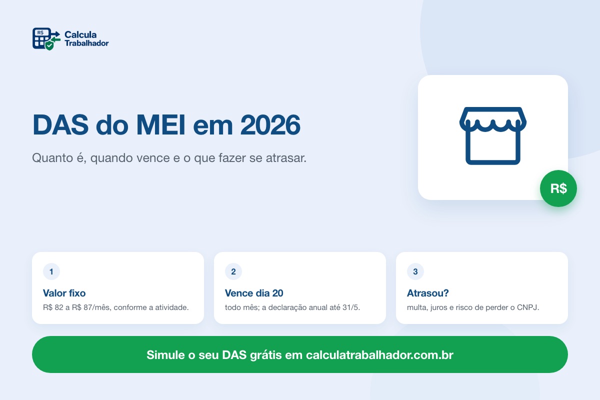 DAS do MEI 2026: valor, vencimento e o que fazer se atrasar