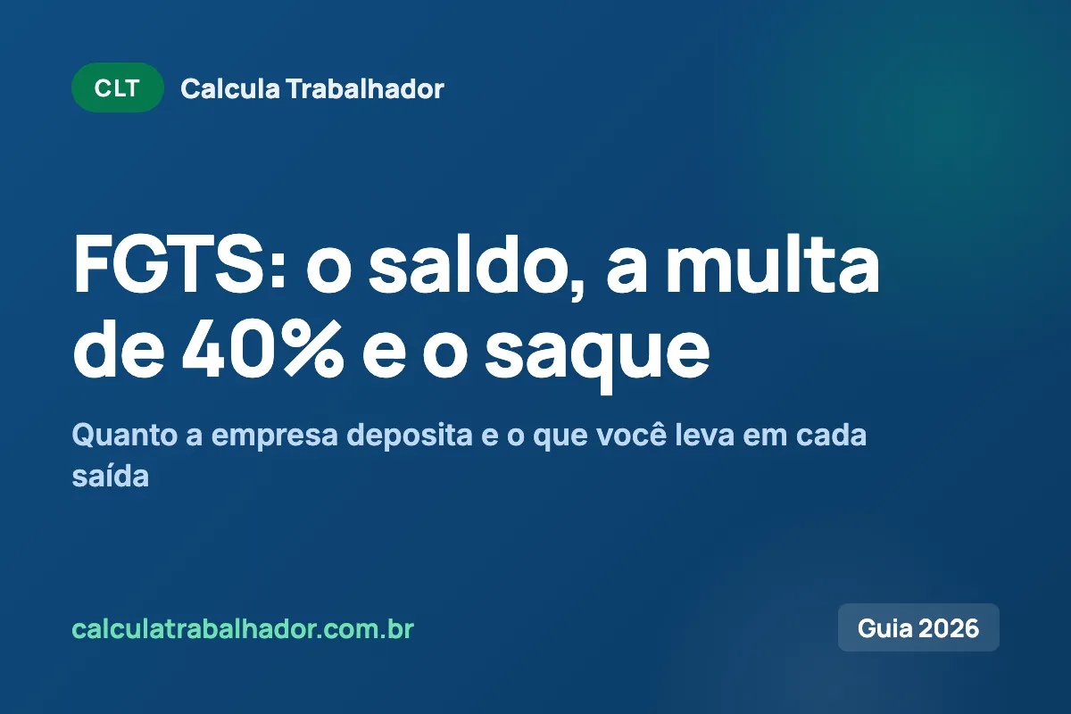 FGTS: como funciona o saldo, a multa de 40% e quando você pode sacar