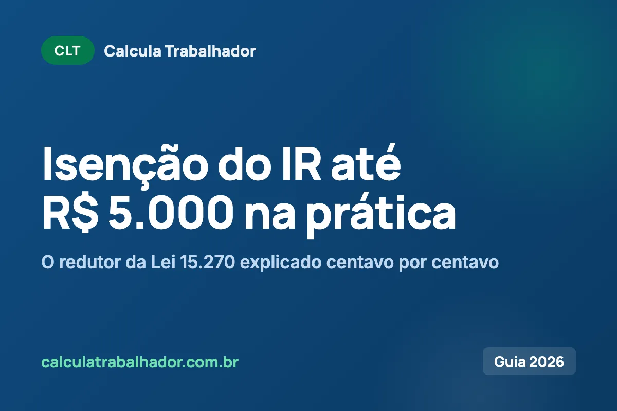 Isenção do IR até R$ 5.000: como funciona na prática em 2026