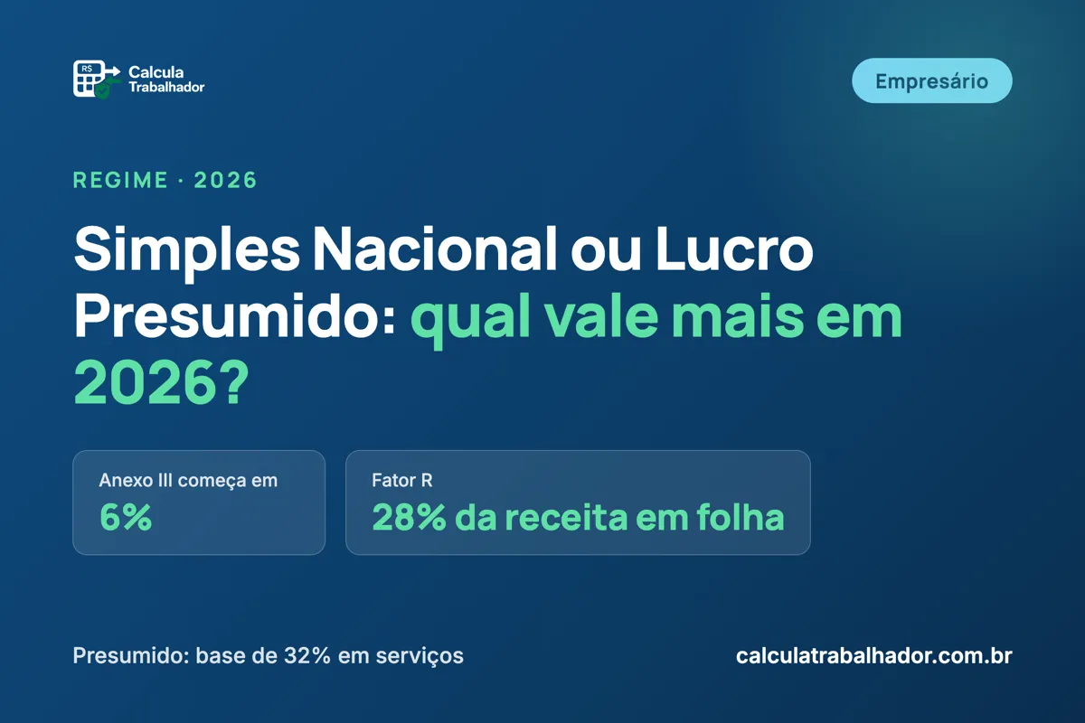 Simples Nacional ou Lucro Presumido: qual vale mais em 2026?